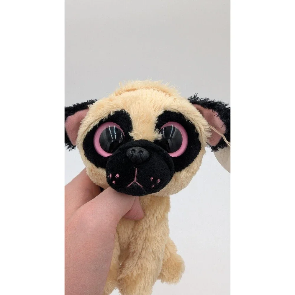 Ty Beanie Boos - PUGSLY Pug Dog (Original Purple Tag & Solid Eyes) 6